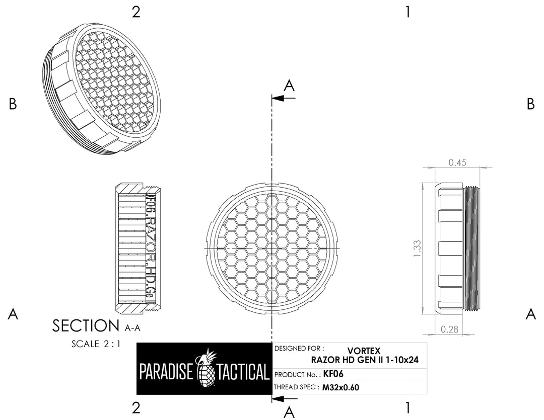 Vortex Razor HD Gen III 1-10x24 ARD – Killflash Anti-Reflection Device