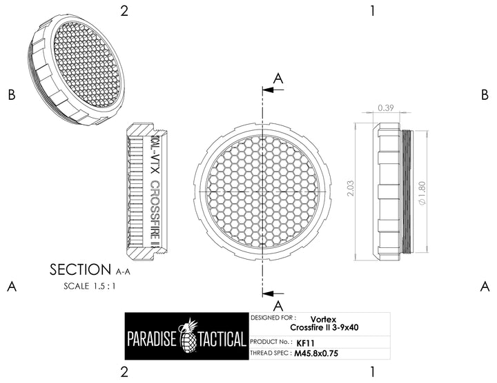 Vortex Crossfire II 3-9x40 ARD – Killflash Anti-Reflection Device