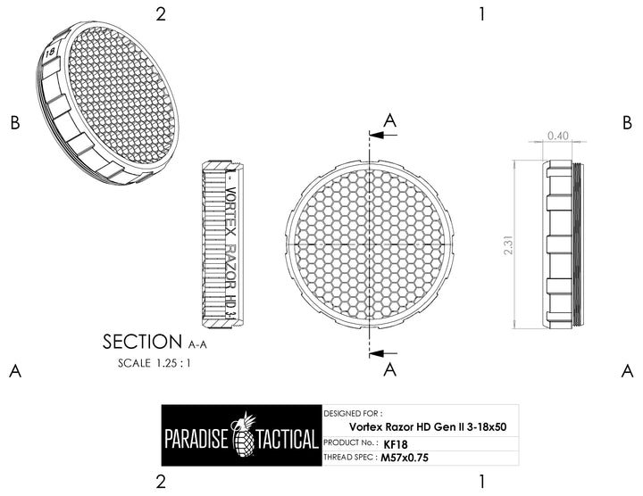 Vortex Razor HD Gen II 3-18x50 ARD – Killflash Anti-Reflection Device