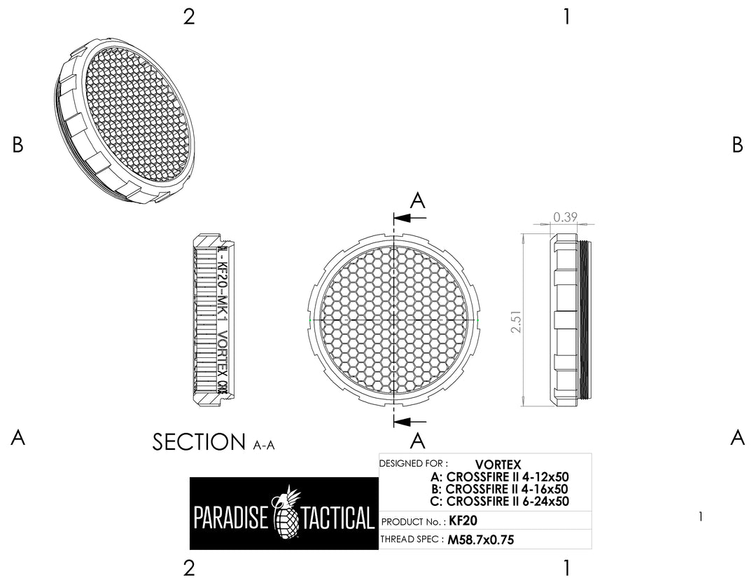 Vortex Crossfire II 50mm ARD – Killflash Anti-Reflection Device
