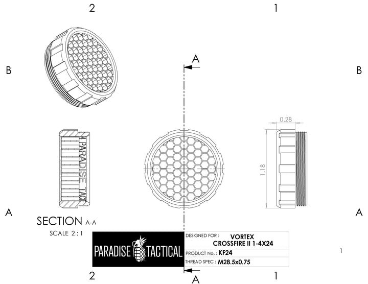 Vortex Crossfire II 1-4x24 – Killflash Anti-Reflection Device