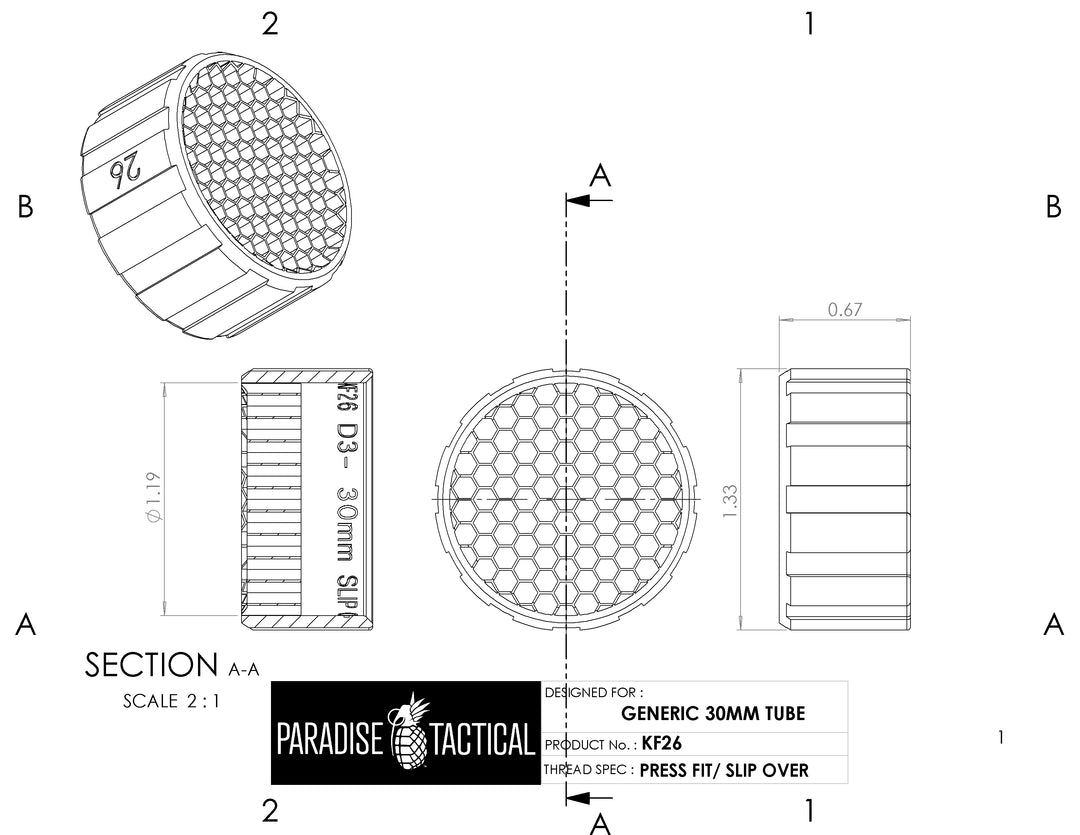 30mm Objective Lens ARD – Slip-Over Killflash Anti-Reflection Device