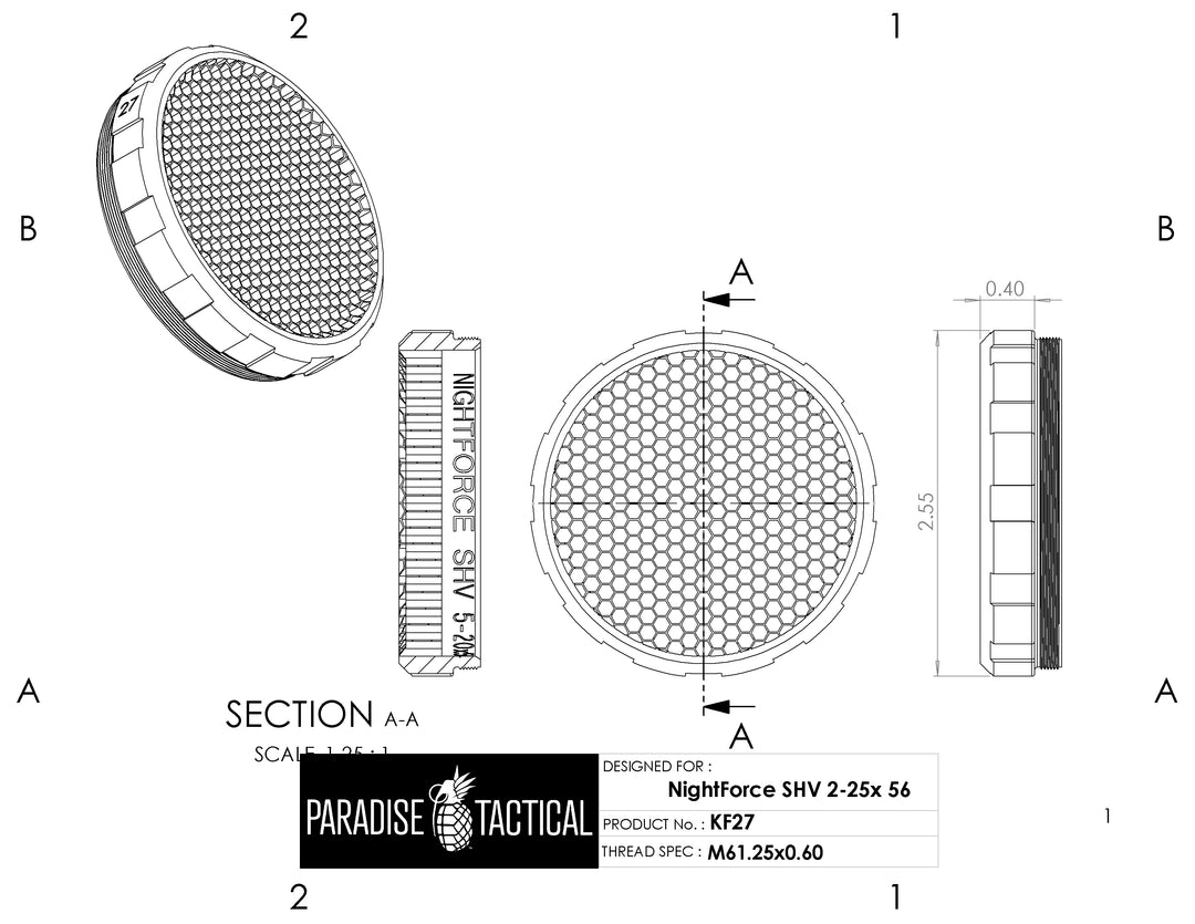 Nightforce SHV 5-25×56 ARD – Killflash Anti-Reflection Device