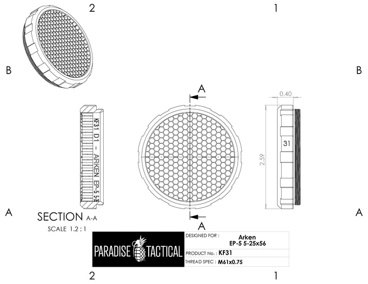 Arken EP5 5-25x56 ARD – Killflash Anti-Reflection Device