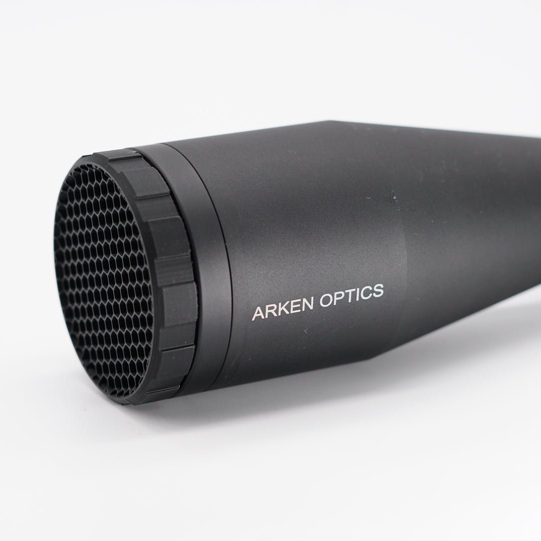 Matte black anti-reflection device for Arken LH-4 4-16x44 – detail view